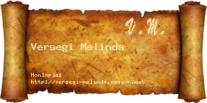 Versegi Melinda névjegykártya